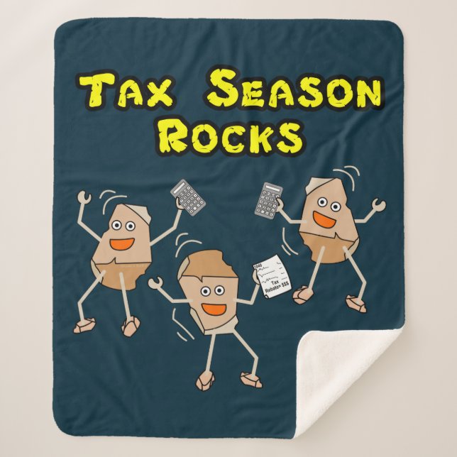 Tax Season Rocks Sherpa Blanket (Front)