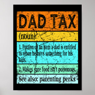 Tax Shirt Dad S For Men Best Dad Definition Poster