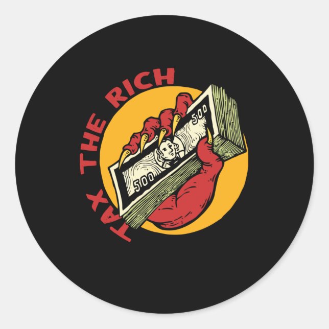 Tax The Rich Hand Classic Round Sticker (Front)