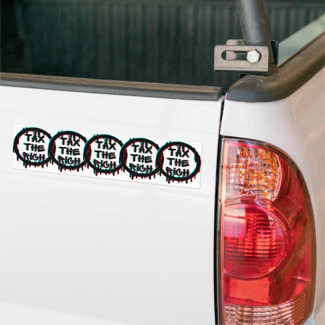 Tax The Rich Original Bumper Sticker (On Truck)