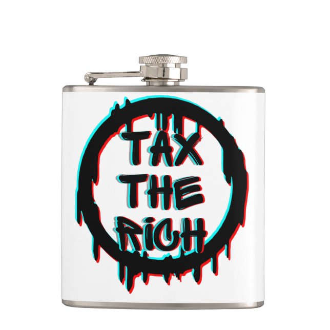 Tax The Rich Original Hip Flask (Front)