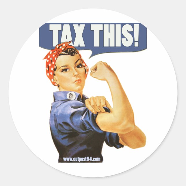 TAX THIS CLASSIC ROUND STICKER (Front)
