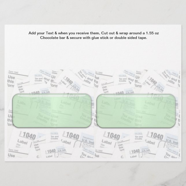 Tax time Accounting Custom Candy Bar Wrappers (Front)