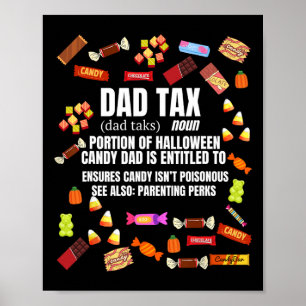 Tax Trick Or Treat Candy Funny Sarcastic Halloween Poster