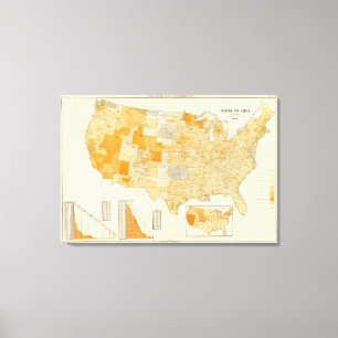 Taxation per capita, counties canvas print