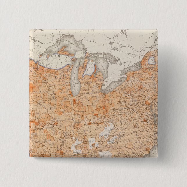 Taxation per Capita, Statistical US Lithograph 2 Inch Square Button (Front)