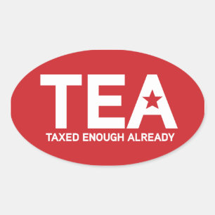 Taxed Enough Oval Sticker