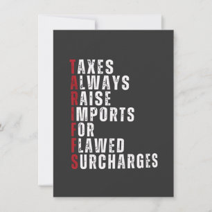 Taxes Always Raise Imports for Flawed Subcharges Thank You Card