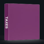 Taxes Big Bold Name binder<br><div class="desc">The word Taxes in big bold white letters that are bold and easy to see on the spine to store all your tax related records and documents and easily find them on a shelf. Change the background colour if you like, but be sure to change it on the front, back,...</div>