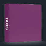 Taxes Big Bold Name binder<br><div class="desc">The word Taxes in big bold white letters that are bold and easy to see on the spine to store all your tax related records and documents and easily find them on a shelf. Change the background colour if you like, but be sure to change it on the front, back,...</div>