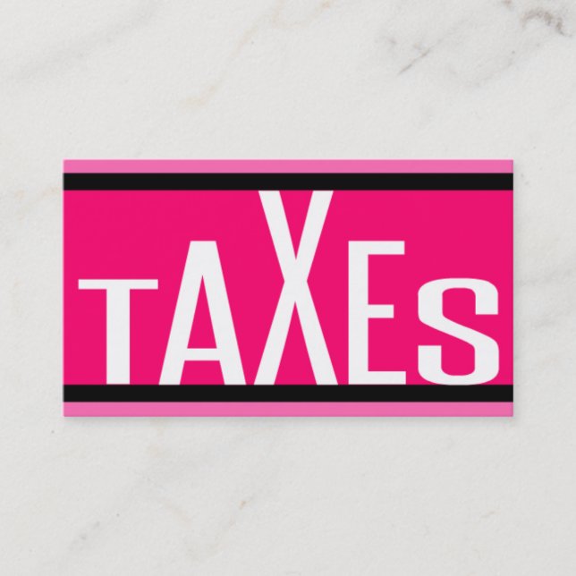 Taxes Carte de visite à rayures roses (Devant)