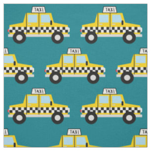 Taxi Cab Cars Cute Kids Vehicles Boys Fabric
