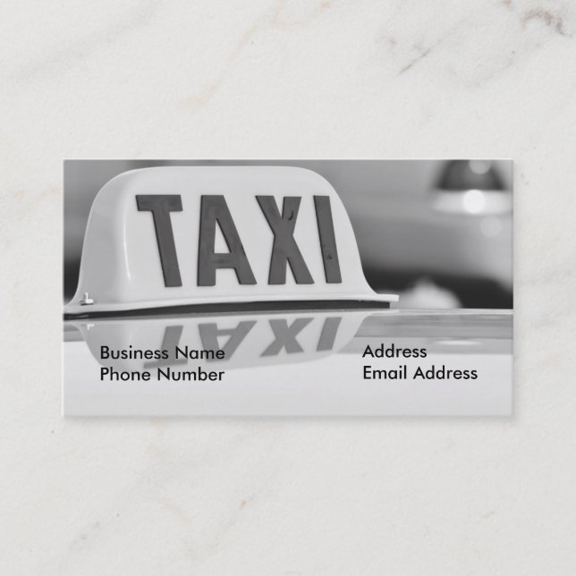 Taxi Cab Driver Service Business Card (Front)