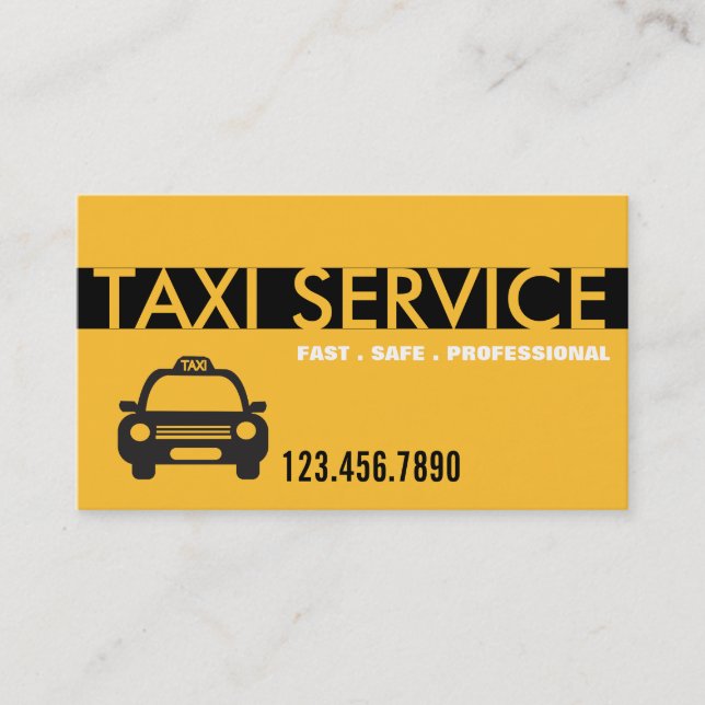 Taxi Cab Driver Services Business Card (Front)