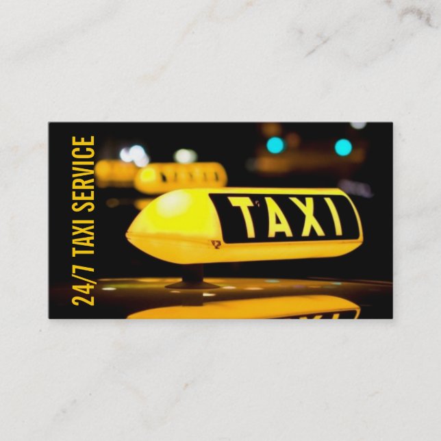 Taxi, Cab, Driver, Transportation Business Card (Front)