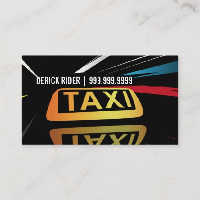 Taxi, Cab, Driver, Transportation Business Card (Front)