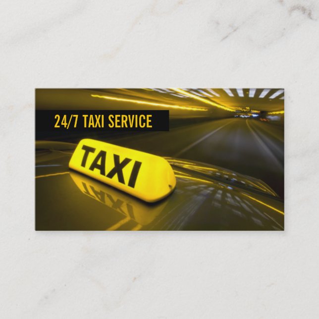 Taxi, Cab, Driver, Transportation Business Card (Front)