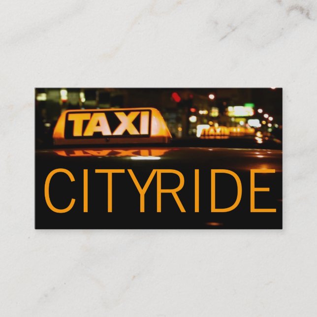 Taxi, Cab, Driver, Transportation Business Card (Front)