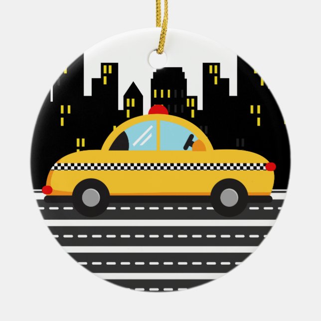 TAXI Cab - SRF Ceramic Ornament (Front)