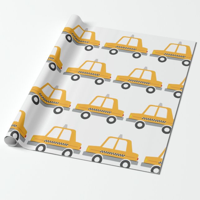 Taxi Cab Wrapping Paper (Unrolled)