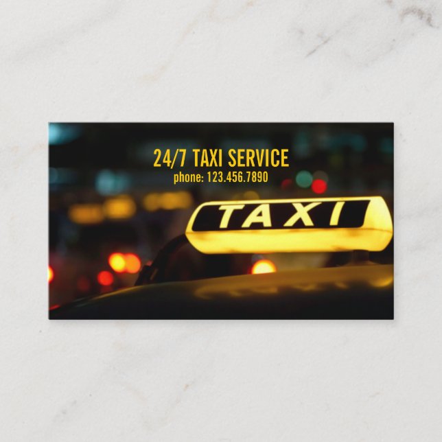 Taxi, Cabine, Conducteur, Carte de visite de trans (Devant)