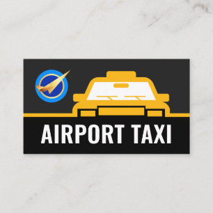 Taxi Car Route Airport Line Business Card