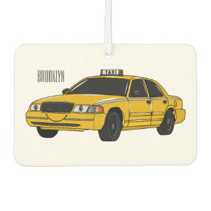 Taxi cartoon illustration air freshener
