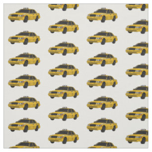 Taxi cartoon illustration fabric