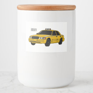 Taxi cartoon illustration food label