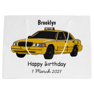 Taxi cartoon illustration large gift bag