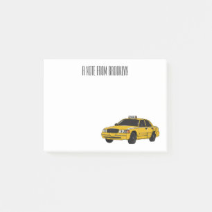 Taxi cartoon illustration post-it notes