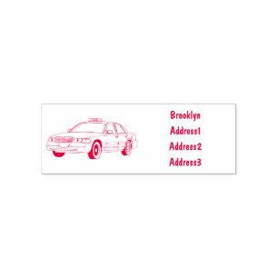 Taxi cartoon illustration self-inking stamp