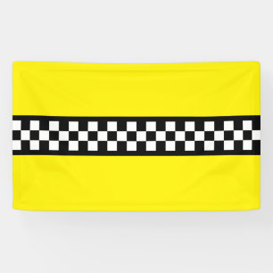 Taxi Check Stripe Pattern Banner
