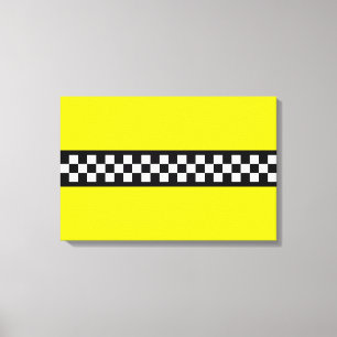 Taxi Check Stripe Pattern Canvas Print