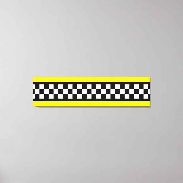 Taxi Check Stripe Pattern Canvas Print (Front)
