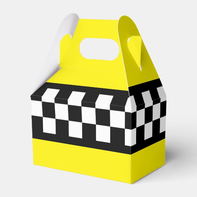 Taxi Check Stripe Pattern Favor Box (Front Side)