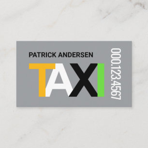 TAXI Colours Signage Driving Business Card