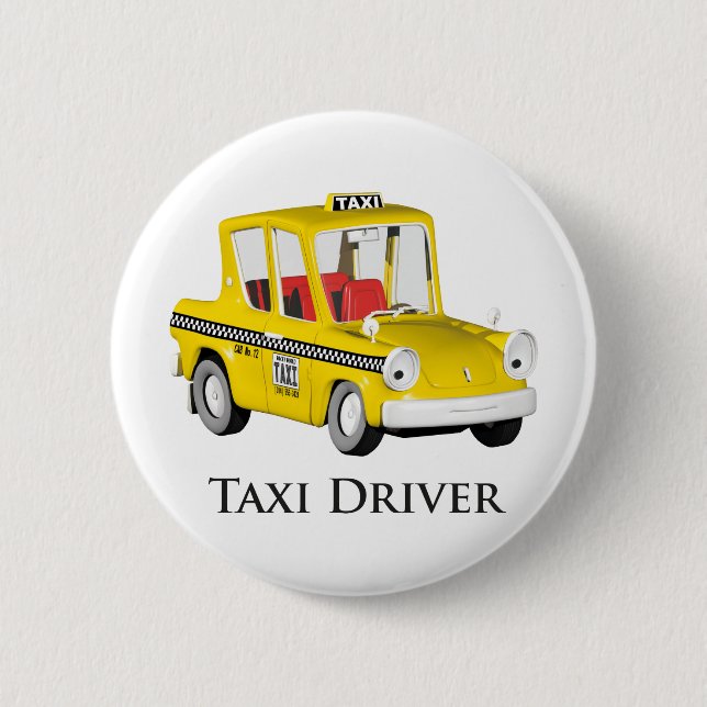 Taxi Driver 2 Inch Round Button (Front)