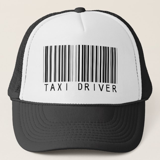 Taxi Driver Bar Code Trucker Hat (Front)