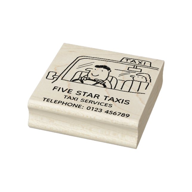 Taxi Driver Behind the Wheel Rubber Stamp (Stamp)