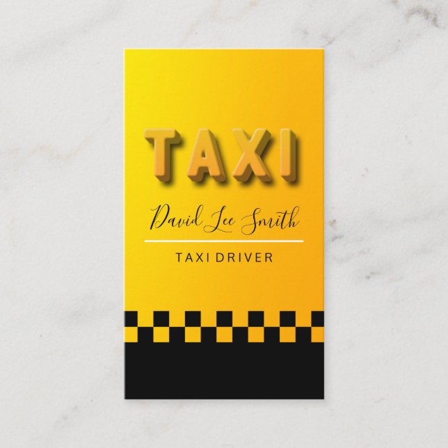 Taxi Driver / Cab Service Business Card (Front)