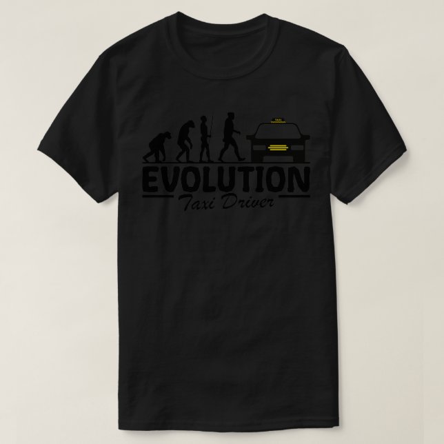 Taxi Driver Evolution Funny T-Shirt (Design Front)