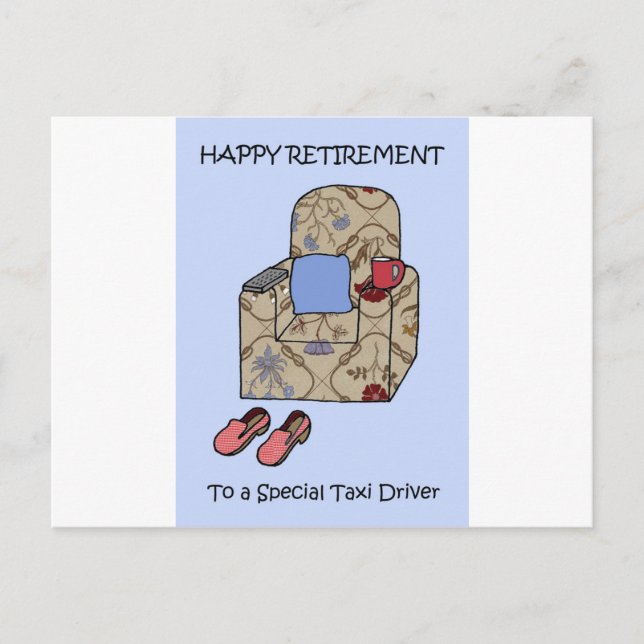 Taxi Driver Happy Retirement. Postcard (Front)