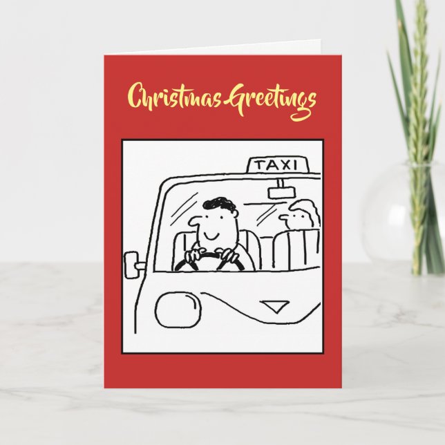 Taxi Driver or Private Hire Christmas Card (Front)
