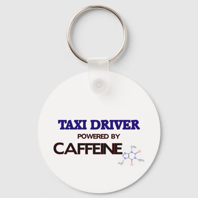 Taxi Driver Powered by caffeine Keychain (Front)