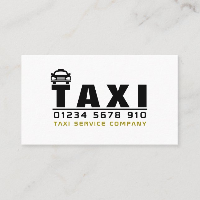 Taxi Firm Logo, Price List Business Card (Front)