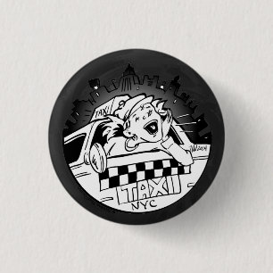 Taxi Girl 1 Inch Round Button