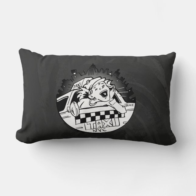 Taxi Girl Lumbar Pillow (Front)