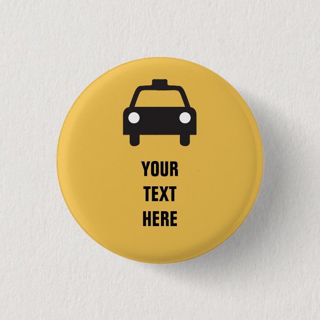 Taxi Icon with custom text Transportation 1 Inch Round Button (Front)