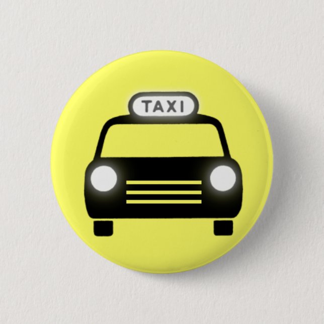 Taxi in Black & White 2 Inch Round Button (Front)